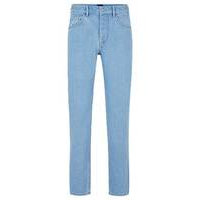 Tapered-fit jeans in blue pure-cotton denim, Hugo boss