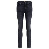 Slim-fit jeans in super-soft Italian black denim, Hugo boss