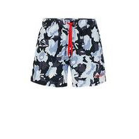Quick-dry printed swim shorts in recycled fabric, Hugo boss
