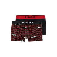 Two-pack of stretch-cotton trunks with logo waistbands, Hugo boss