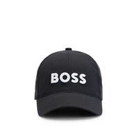 Stretch-poplin cap with raised embroidered logos, Hugo boss