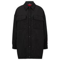 Relaxed-fit overshirt with red logo label, Hugo boss