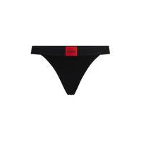 Stretch-cotton thong briefs with red logo label, Hugo boss