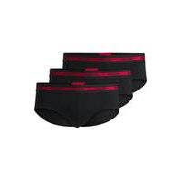 Three-pack of stretch-cotton briefs with logo waistbands, Hugo boss