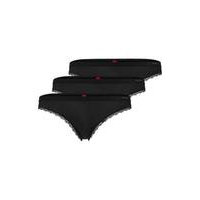 Three-pack of microfibre thong briefs with logo print, Hugo boss