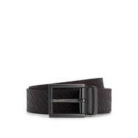 Reversible belt in smooth and monogrammed Italian leather, Hugo boss