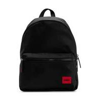 Backpack with red rubber logo label and top handle, Hugo boss