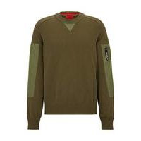 Cotton-blend relaxed-fit sweater with tonal trims, Hugo boss