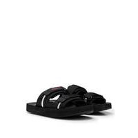 Logo sandals with twin touch-closure straps, Hugo boss