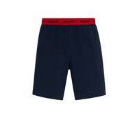 Stretch-cotton pyjama shorts with logo waistband, Hugo boss