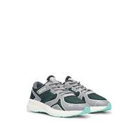 Mixed-material trainers with mesh and branding, Hugo boss