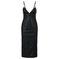 Spaghetti-strap dress in faux leather, Hugo boss