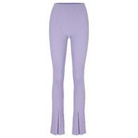 Ribbed-crepe regular-fit trousers with slit hems, Hugo boss