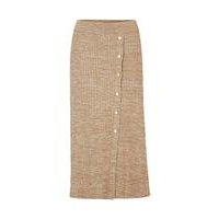 Melange skirt with monogrammed-button trim, Hugo boss