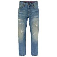 Loose-fit jeans in blue vintage-wash denim, Hugo boss