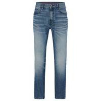 Regular-fit jeans in blue rigid denim, Hugo boss