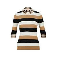 Virgin-wool crew-neck sweater with block stripes, Hugo boss