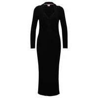 Long-sleeved slim-fit dress with cut-out shoulders, Hugo boss