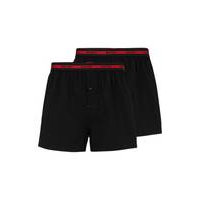 Two-pack of cotton boxer shorts with logo waistbands, Hugo boss