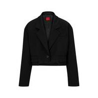 Oversized-fit cropped jacket in stretch gabardine, Hugo boss