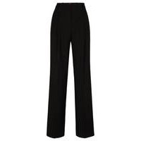 Relaxed-fit trousers in stretch fabric with front pleats, Hugo boss