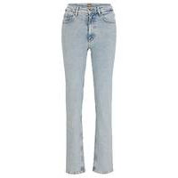 High-waisted jeans in blue denim with utilitarian details, Hugo boss