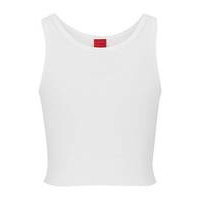 Cropped slim-fit tank top in stretch cotton, Hugo boss