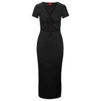 Midi-length jersey dress with cut-out detail, Hugo boss