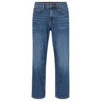 Loose Tapered-Fit jeans in blue comfort-stretch denim, Hugo boss