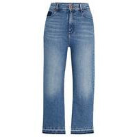 High-waisted jeans in blue comfort-stretch denim, Hugo boss