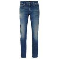 Slim-fit jeans in blue comfort-stretch denim, Hugo boss