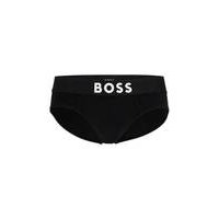 Low-rise briefs in stretch cotton with logo waistband, Hugo boss