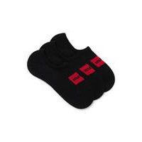 Three-pack of invisible socks with red logo labels, Hugo boss