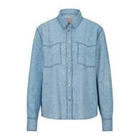 Regular-fit blouse with denim-effect print, Hugo boss