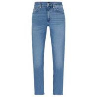Tapered-fit jeans in bright-blue comfort-stretch denim, Hugo boss