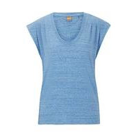 Cotton-blend T-shirt with gathered shoulders, Hugo boss