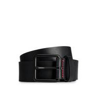 Leather belt with logo-embossed strap, Hugo boss