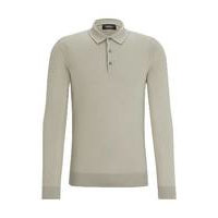 Polo-collar sweater in wool, silk and cashmere, Hugo boss