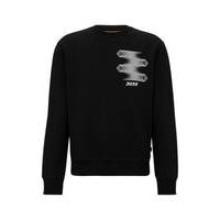 Relaxed-fit cotton-blend sweatshirt with racing-inspired print, Hugo boss