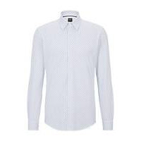 Slim-fit shirt in a performance-stretch cotton blend, Hugo boss