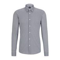 Slim-fit shirt in printed performance-stretch fabric, Hugo boss