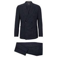 Slim-fit suit in a patterned wool blend, Hugo boss
