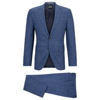 Regular-fit suit in a checked wool blend, Hugo boss