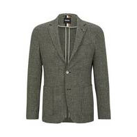 Micro-pattern slim-fit jacket in a cotton blend, Hugo boss