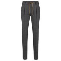 Slim-fit trousers in a micro-patterned cotton blend, Hugo boss