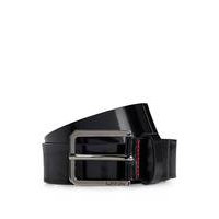 Leather belt with branded buckle, Hugo boss