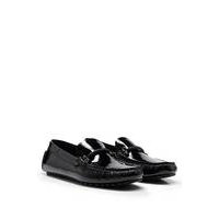 Driver moccasins in patent leather with branded trim, Hugo boss