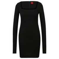 Square-neck long-sleeved dress in stretch jersey, Hugo boss
