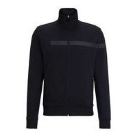 Cotton-blend zip-up sweatshirt with graphic logo stripe, Hugo boss
