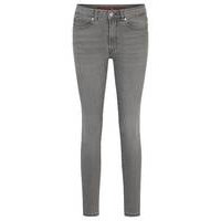 Extra-slim-fit jeans in grey stretch denim, Hugo boss